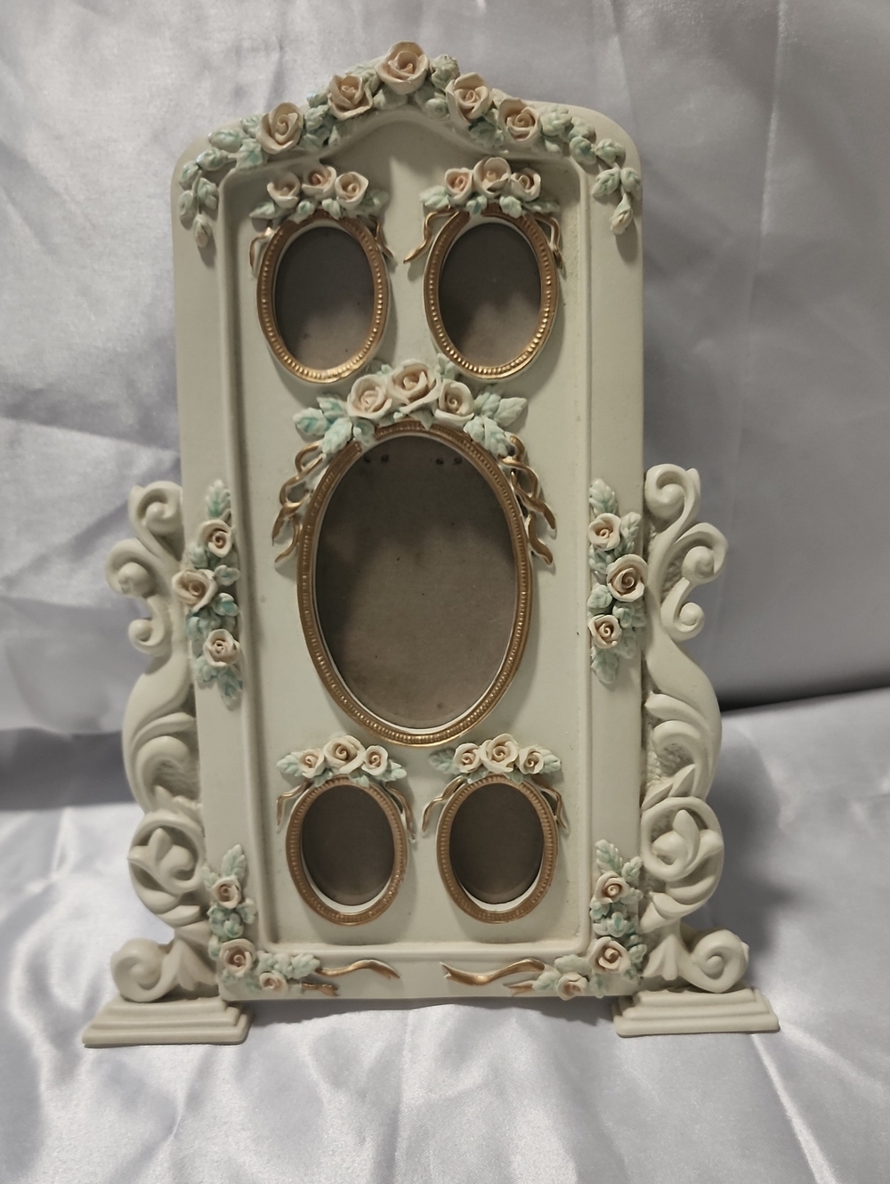 Blank Brand Ivory Multi-Opening Floral Photo Frame